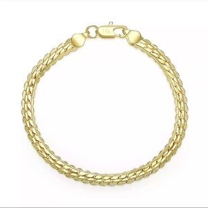 New 18K Gold Plated 5MM Sideways Chain Bracelet For Woman Men Bracelet